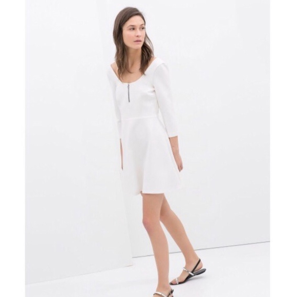 Zara zip flounce dress